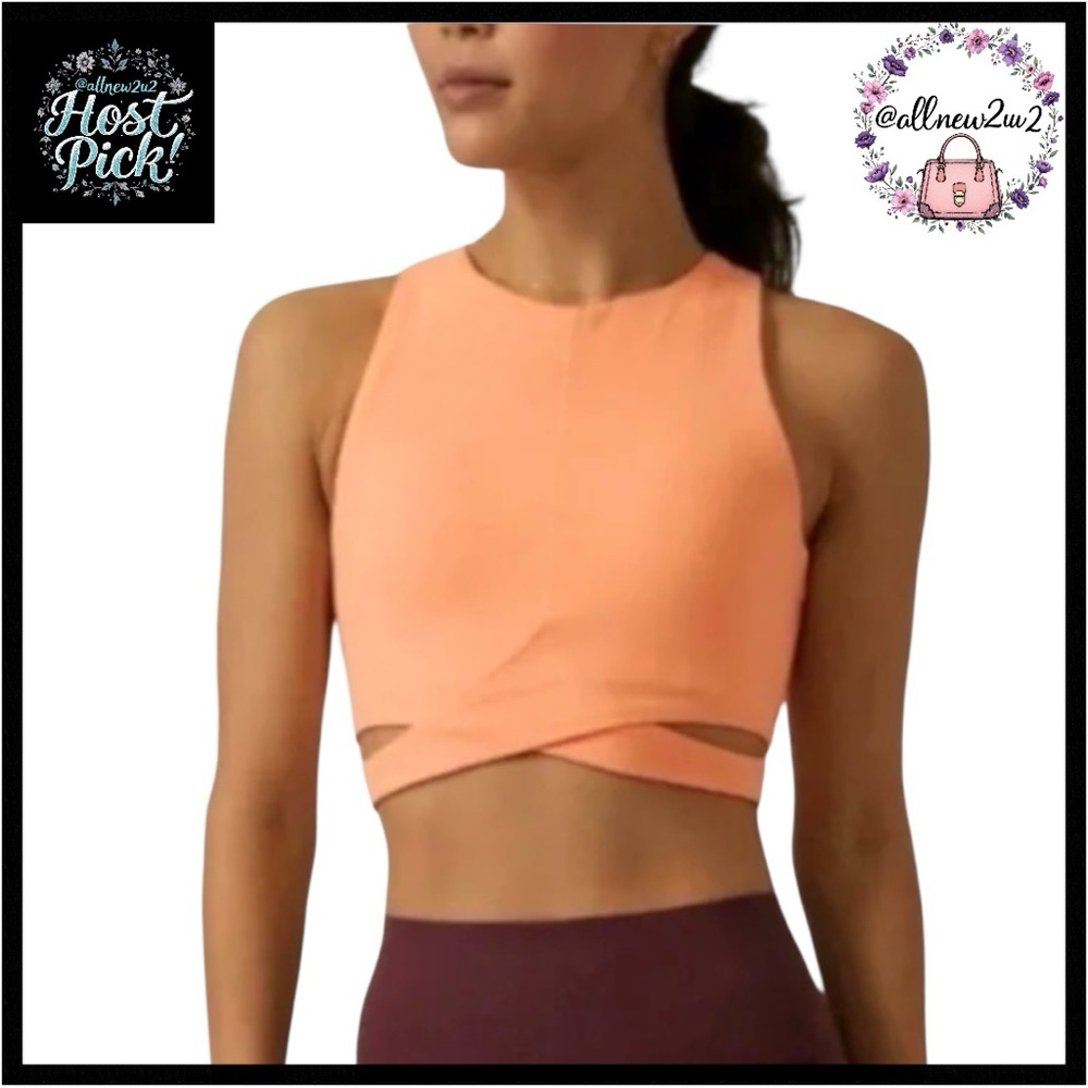 Athleta Conscious Cut Out Crop A-DD/ Bright Peach New